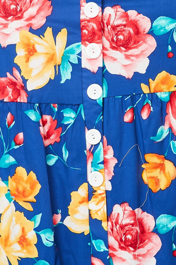 PE-2752/ FLORAL PRINT LONG SKIRT