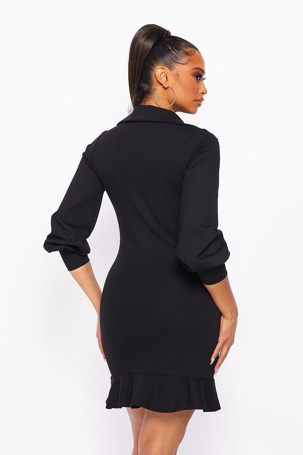 PE-3375 l LONG SLEEVE SHIRT DRESS